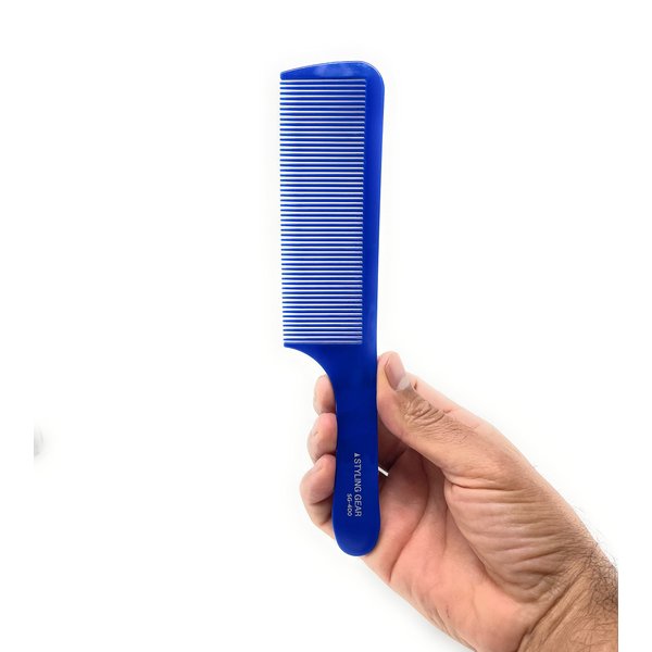 Styling Gear 400 Barber Combs Clipper Comb Cutting Combs Flexible Styling Blending Fades Mens Combs Flattop 1 Pc.. (Blue)
