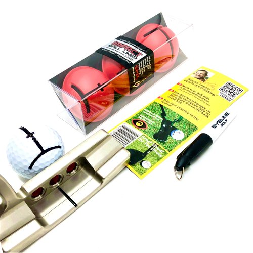 EyeLine Golf Impact Ball Liner - Training Aid Accessories - 3 -Pack Red Alignment Kit Marker Pen by Hank Haney. Align Ball See Putter face Alignment to Target line. Immediate Short putt Improvement