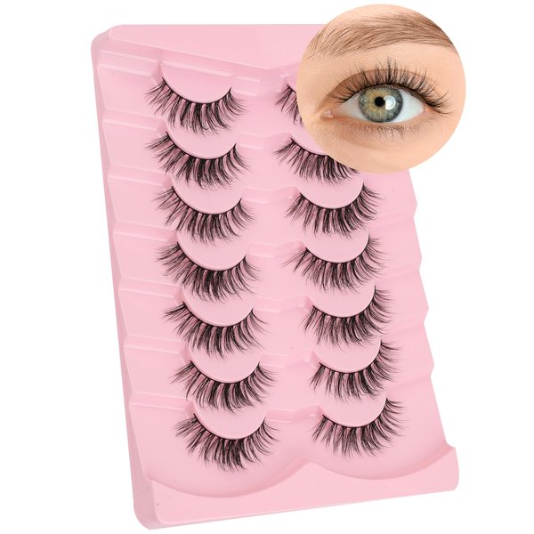 Lash natural wispy eyelashes, Frihappy false eyelashes, Wispy Strips, Faux Mink Lashes, black band lashes, 7 pairs, Frihappy 2024 lashes #Zoraaster