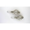 Generic Two small tiny silver filigree crystal hair pin clip barrettes fine hair