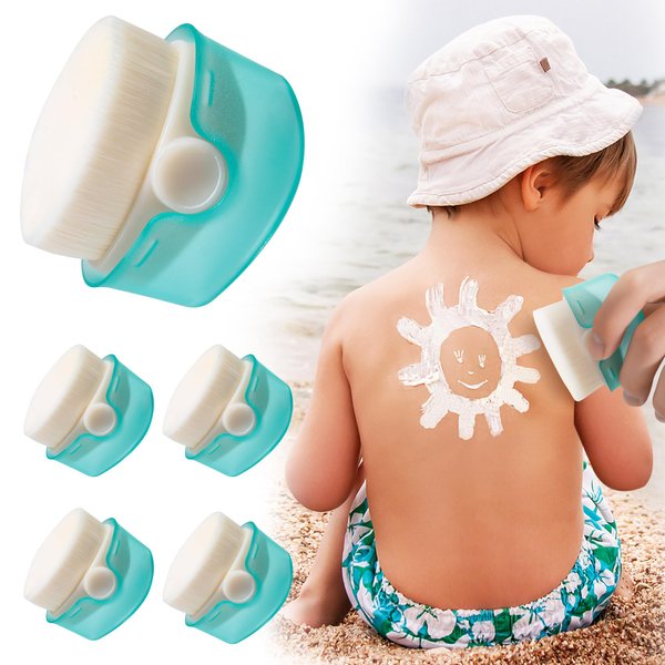 4 Pack Sunscreen Applicator for Kids, TemBelle Suntan Lotion Applicator Cream Brush Set with Protective Caps, Sunblock Applicator for Kids Baby Toddler Adults ect.