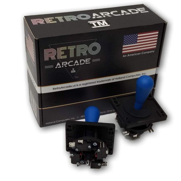 Competition Style Arcade Joystick, Blue, 8-way Only Operation, Elliptical Blue Handle, Precision 8-way