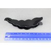 Black leaf barrette curved hair clip leaves 4.5 inches long stamped textured plastic shiny black plastic