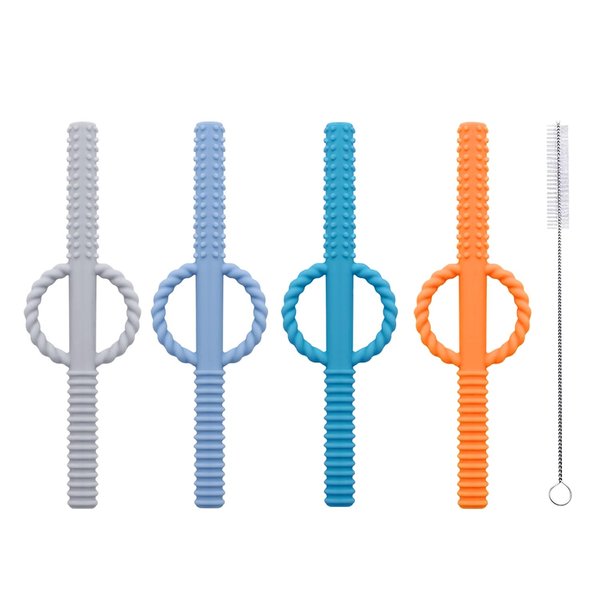 4 Packs Sensory Chew Toys for Autistic Children,Silicone Chewy Necklaces for Sensory Kids,ADHD,Biting,SPD,Chewies with Special