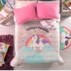 JORGE’S HOME FASHION New Pretty Collection Unicorn Kids Girls Reversible Comforter Set 3 PCS Twin Size
