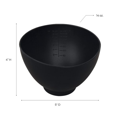 ForPro Professional Collection Silicone Mixing Bowl, Black, Flexible, Odorless, for Mixing Facials, Massage, Body & Other Products, 14 oz