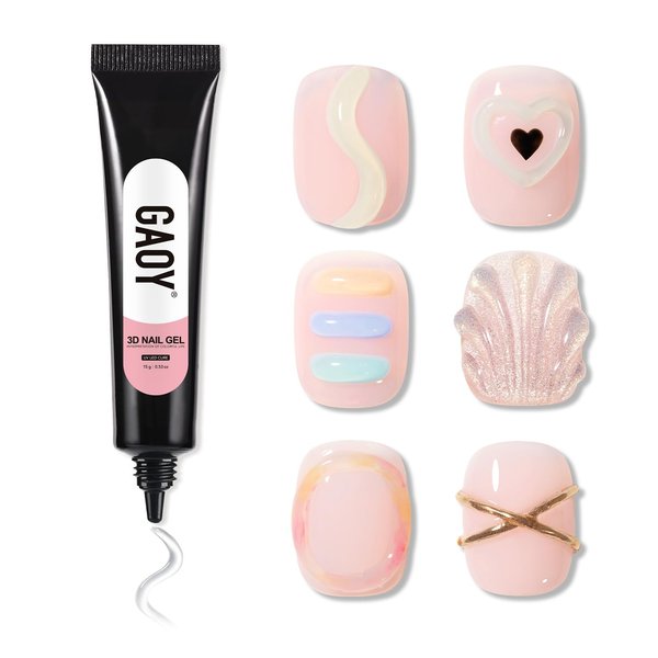 GAOY 3D Nail Gel, 15g Clear Sculpting Gel for Carving, Molding and Painting Nail Art Designs, Nail Glue for Rhinestone Gems Decoration