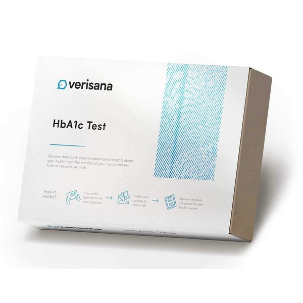 HbA1c Test – at Home Kit – Measure Your A1c Blood Sugar Levels – Blood Analysis by CLIA-Certified Lab – Verisana