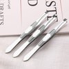 sansheng 48 Pcs Tweezers For Eyebrows - Slant Tip Steel Tweezers - Tweezer Set for Eyebrow Shaping and Facial Hair Removal - Best tool for Men and Women (Silver)