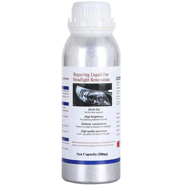 Ghguole 200ml Car Headlight Restoration Liquid, Headlight Restoration Kit Refill Bottle, Auto Headlight Anti-Scratch Lens Repair Fluid, Headlight Polish Cleaner for Restoring Dull Yellow Headlamp