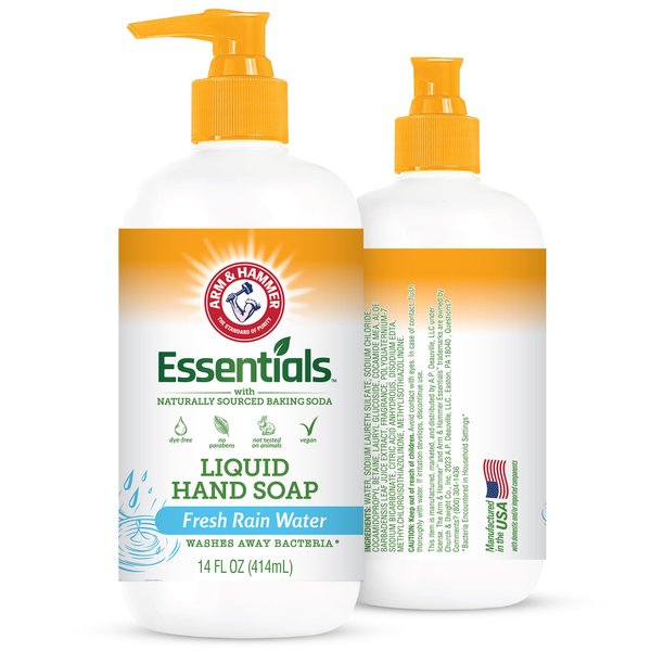 Arm & Hammer Liquid Hand Soap for Skin Cleaning - Hand Soap for Kitchen & Bathroom with Fresh Rain Water Scent - Natural Hand Soap Cleanses, Softens 14 FL Oz (414ml)