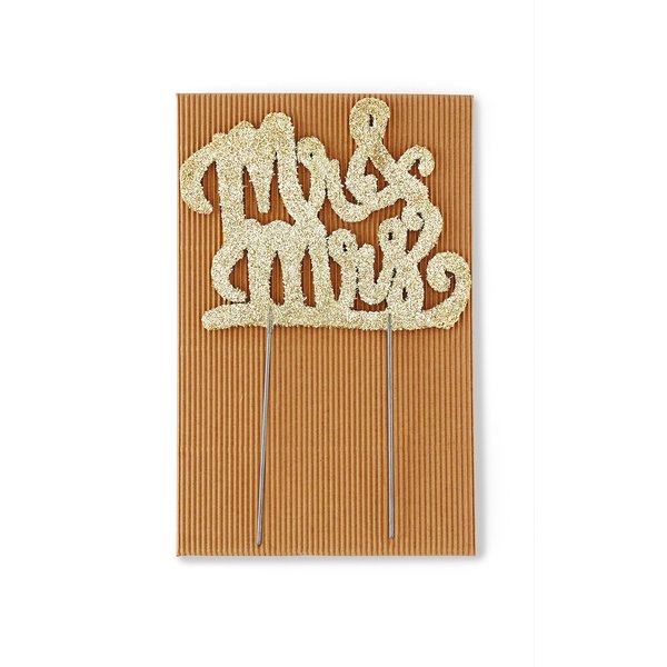 Mud Pie Mr. and Mrs. Cake Topper, Gold