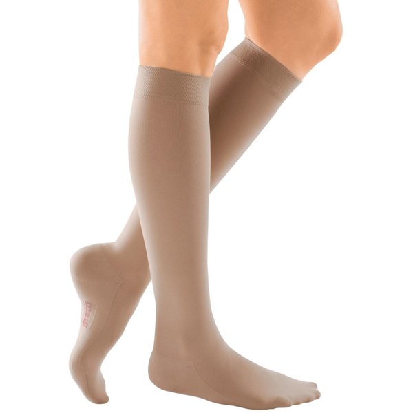 mediven Comfort for Women, 20-30 mmHg – Closed Toe Leg Circulation, Knee High Compression Stockings for Women, Semi-Transparent Leg Support Compression Hosiery , IV-Extra Wide, Natural