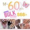 qiipii 60pcs Golden Butterfly Nail Charms Bulk 3D Butterflies Charms for Acrylic Nails, Nail Alloy Studs Charms Nail Art Jewels Decor Supplies Accessories Supply for Nails Face Makeup Body DIY Crafts