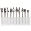 YUELUTOL Aluminum Cutting Bits Carbide Burr Set-10 Pieces With 3mm(1/8 inch) Shank Dia and 6 mm (1/4 Inch) Head Size For Die Grinder Bits Aluminum And Wood
