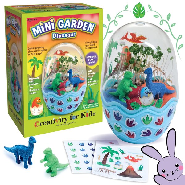 Creativity for Kids Mini Garden Dinosaur: Terrarium Kit for Kids - Dinosaur Crafts for Boys, Dinosaur Toy and Science Kit for Kids Ages 6-8+, Small Gifts for Kids