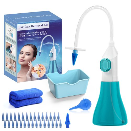 Ear Wax Removal Tool Manual Ear Irrigation Flushing System Ear Cleaning Washer Kit Safe and Effective Ear Cleaner for Adults & Kids