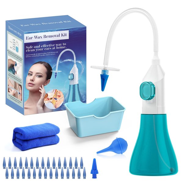 Ear Wax Removal Tool Manual Ear Irrigation Flushing System Ear Cleaning Washer Kit Safe and Effective Ear Cleaner for Adults & Kids