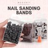 Makartt Nail Drill Bits Sanding Bands for Nail Drill #80#150#240 Grits 300Pcs Nail File Sanding Bands Zebra brown Professional Drill Bits Set for Acrylic Nails Gel Manicures Pedicures Tools