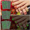 Leesgel 280 PCS Glow Halloween Nail Stickers Decals for Kids, Self-Adhesive DIY Stickers for Halloween Decorations, Halloween Nail Art Charms for Halloween Party Decorations