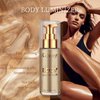 Firstfly Liquid Luminizer, Waterproof Moisturizing Light Shimmer Glow Illuminator for Face & Body, All In One Makeup Liquid Illuminator, Summer Body Luminizer, Face Body Highlighter（#05 Champagne