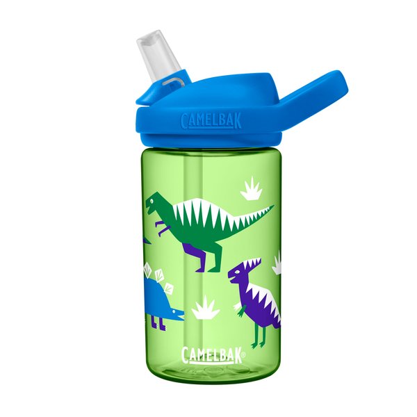 CamelBak eddy+ 14oz Kids Water Bottle with Tritan Renew – Straw Top, Leak-Proof When Closed, Hip Dinos