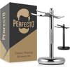 Perfecto Deluxe Chrome Razor and Brush Stand - The Best Safety Razor Stand. This Will Prolong The Life of Your Shaving Brush, metal