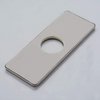 Homevacious 6 inch Bathroom And Kitchen Vanity Sink Faucet 4 inch Hole Cover Deck Plate Square Escutcheon Brushed Nickel Satin Stainless Steel