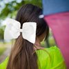 2PCS 8" Big Hair Bows for Girls Alligator Clips Grosgrain Ribbon Hair Accessories for Little Teen Toddler Girls Kids (White)