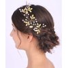 Anglacesmade Bridal Hair Pins Crystal and Leaf Hair Pin Leaf Hair Vine Branch Pins for Wedding Prom Party Hair Jewelry for Women and Girls(Pack of 3)