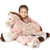 MaoGoLan Big Horse Plush Stuffed Animal,33 inch Horse Plush Toy, Brown Stuffed Horse, Ridable Stuffed Pony Plush Pillow for Kids