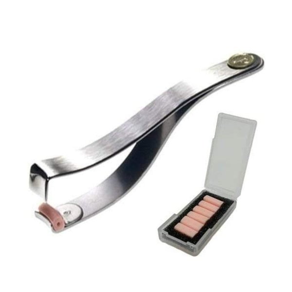 Prima shogyo C-2000 Partial Eyelash Curler, Made in Japan, Stainless Steel, Included 6 Replacement Rubber Pads