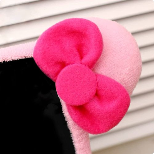 LINXTAR 20''-29'' Computer Monitor Cover with Cat Ear Design Furry Kawaii Pink Monitor Dust Cover Elastic Dustproof for PC Tablet TV
