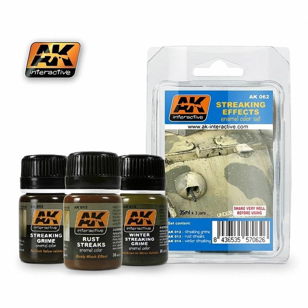 Streaking Effects Enamel Paint Set (12, 13, 14) AK Interactive