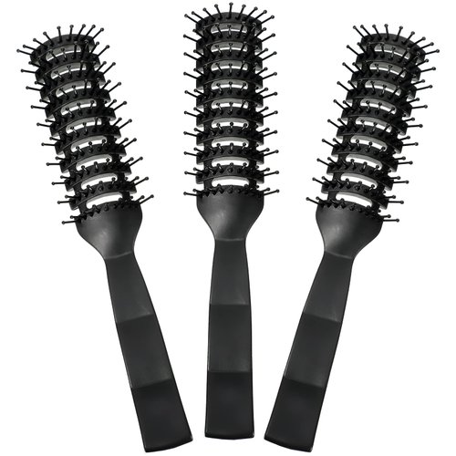 Patelai 3 Pieces Vented Hair Brush Vent Brushes for Blow Drying Quickly with Ball Tipped Bristles Anti Static Detangling Brush with Lightweight Grip and Control for Wet Short Curly Straight Hair