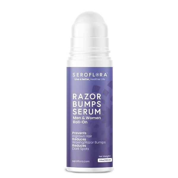Seroflora Razor Bumps Serum-Ingrown Hair Treatment for Women-Razor Bump for Bikini Area - After Shave & Waxing - Roll-On-Face, Legs, Body (3.5floz)