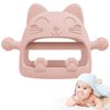 Baby Teether Toys,Silicone Teething Toys for Babies 0-6 Months,Never Drop Baby Chew Toys for Teething Relief, Teething Pacifiers,Baby Toys 0-6 Months,Ideal Gifts for Baby Shower（Cartoon Cat）