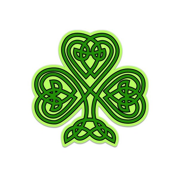 GT Graphics Celtic Shamrock Yellow and Green - 8" Vinyl Sticker - for Car Laptop I-Pad - Waterproof Decal