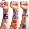 Generic British Temporary Tattoos Birthday Party Supplies Favors Decorations Super Cute 96PCS Fake Tattoos Stickers for Boys Girls School Classroom Rewards Gifts Ideal Halloween