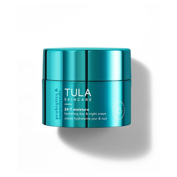 TULA Skin Care 24-7 Chrome Hydrating Day & Night Cream - Anti-Aging Moisturizer for Face, Contains Watermelon & Blueberry Extract in Chrome Packaging, 1.5 oz.