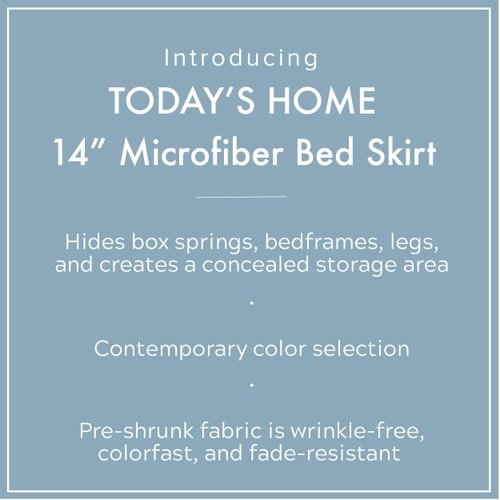 TODAY'S HOME Classic Tailored, Microfiber, 14" Drop Length Bed Skirt Dust Ruffle, King, Black