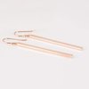 Minimalist Rose Gold Plated Long Vertical Bar Drop Earrings - Hypoallergenic, Versatile Geometric Design Fashion Jewelry for Women and Girls by MJLULU