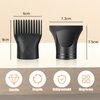 YAFIYGI 2 Pcs Universal Blow Dryer Comb Attachment Set Black Plastic Hair Concentrator Diffuser Nozzle Replacement Hair Dryer Attachments for Salon and Home Use Hair Dryer Nozzle