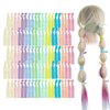 MEEDEE 100 Pack Pastel Rainbow Elastic Hair Ties For Women No Crease Soft Elastic Ribbon Hair Ties Knotted Hair Ties No Damage Pony Tails Hair Ties Ouchless Hair Ties Yoga Hair Ties Elastic Bracelets