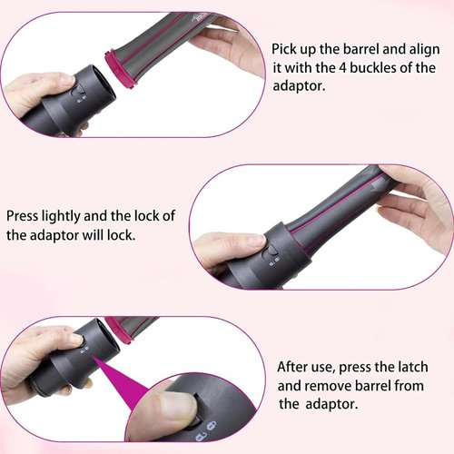 Hair Curling Barrel Volumizing Brush Attachments with Adaptor for Dyson Hair Dryer Converting to Hair Styler, for Dyson for Airwrap Styler
