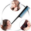 Leinuosen 3 Piece Triple Teasing Comb, Rat Tail Combs for Women's Teasing, Layering, Back Combing, Root Teasing, Volume Adding, and Evening Styling in Black and Blue