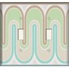 SnazzySwitch Green Retro Waves Decorative Light Switch Cover - Double Toggle Wall Plate