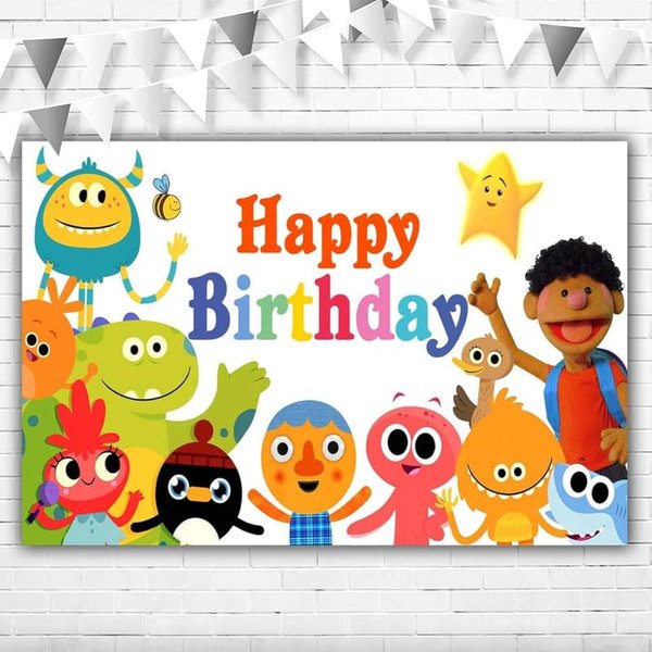 Super Simple Songs Theme Birthday Party Supplies 5x3ft Happy Birthday Cartoon Toy Birthday Background First Birthday Vinyl Super Simple Songs Monster Birthday Decorations