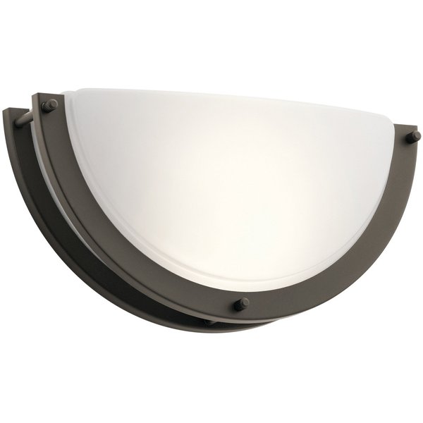 Kichler 10790OZLED 11.75" White Acrylic LED Wall Sconce in Olde Bronze