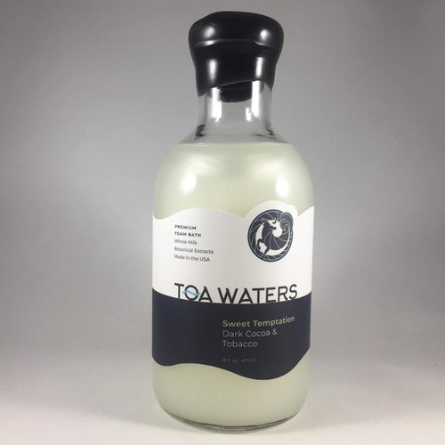 TOA Waters Sweet Temptation - Bubble Bath for Adults - Dark Cocoa & Tobacco - Creamy Milk Bath with Botanical Extracts - 16 FL oz